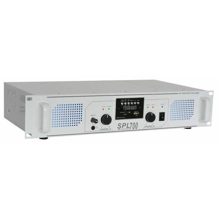 Skytec 2 X 350w Dj Pa Versterker Spl700mp3 Met Usb Mp3 En Fm