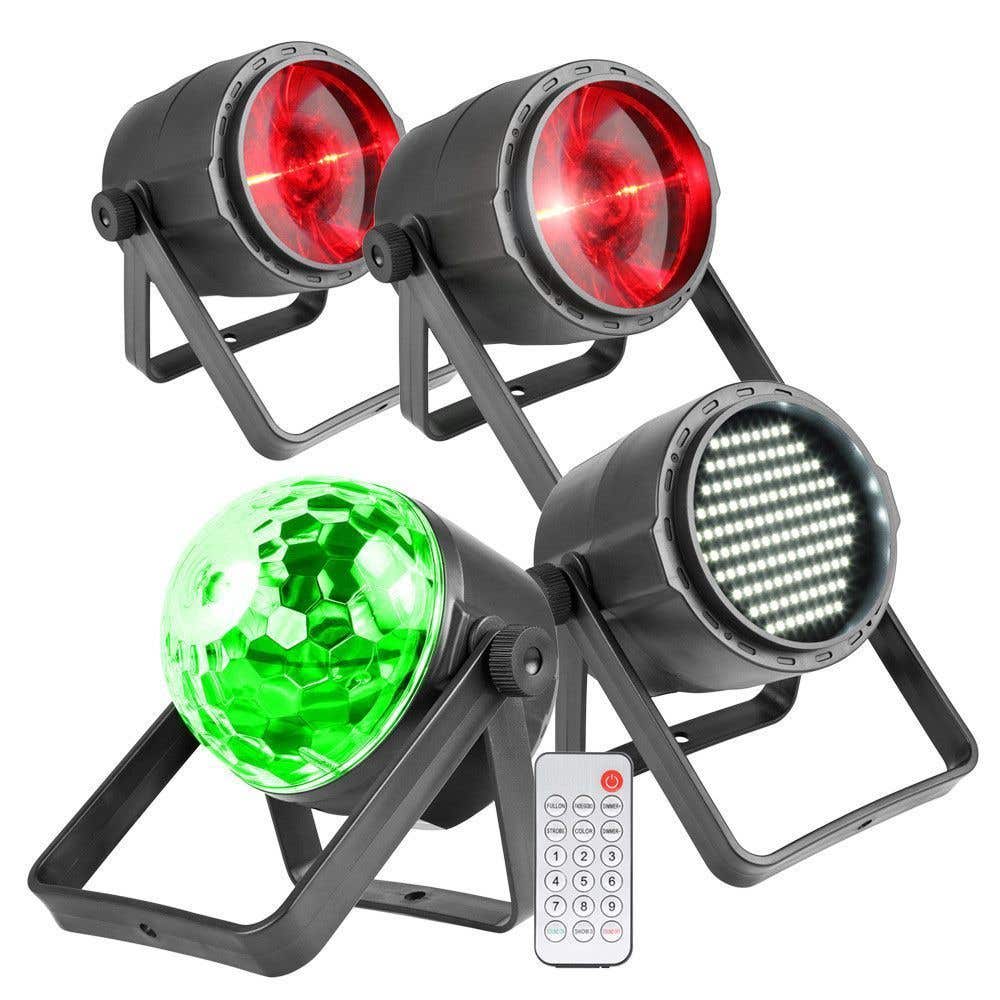 BeamZ lichtshow op accu met 2 Spots, Stroboscoop en Jelly Ball