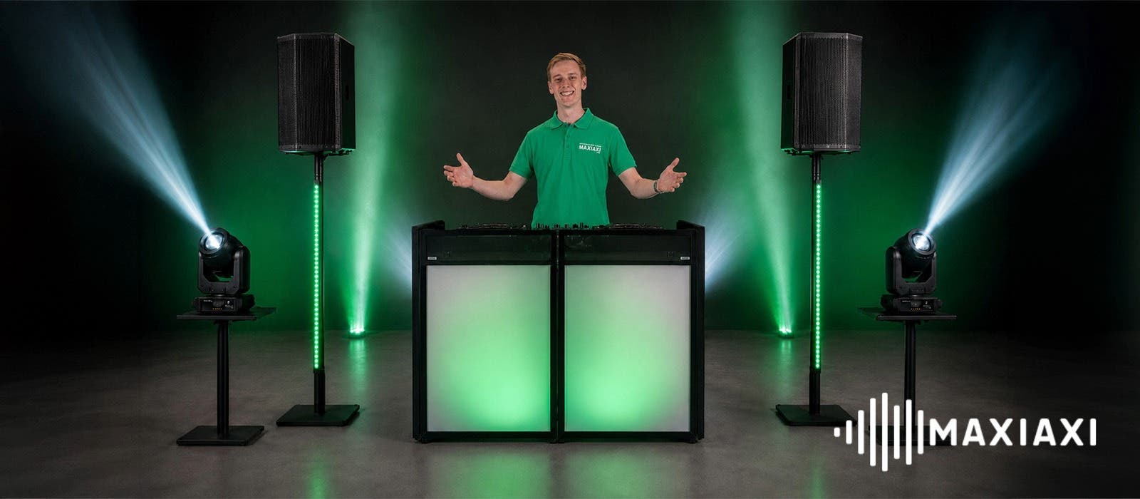 Compacte DJ setup bouwen met speakers en verlichting