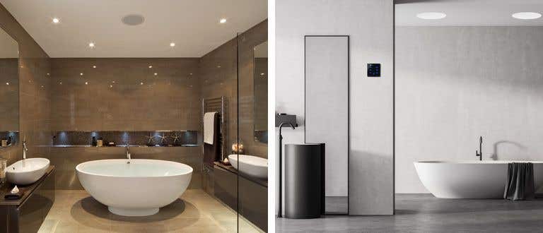 Plafond speakers badkamer