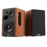 Audizio KS01 HiFi speaker set - Boekenplank speakers - Met Bluetooth - Houtlook - 80W