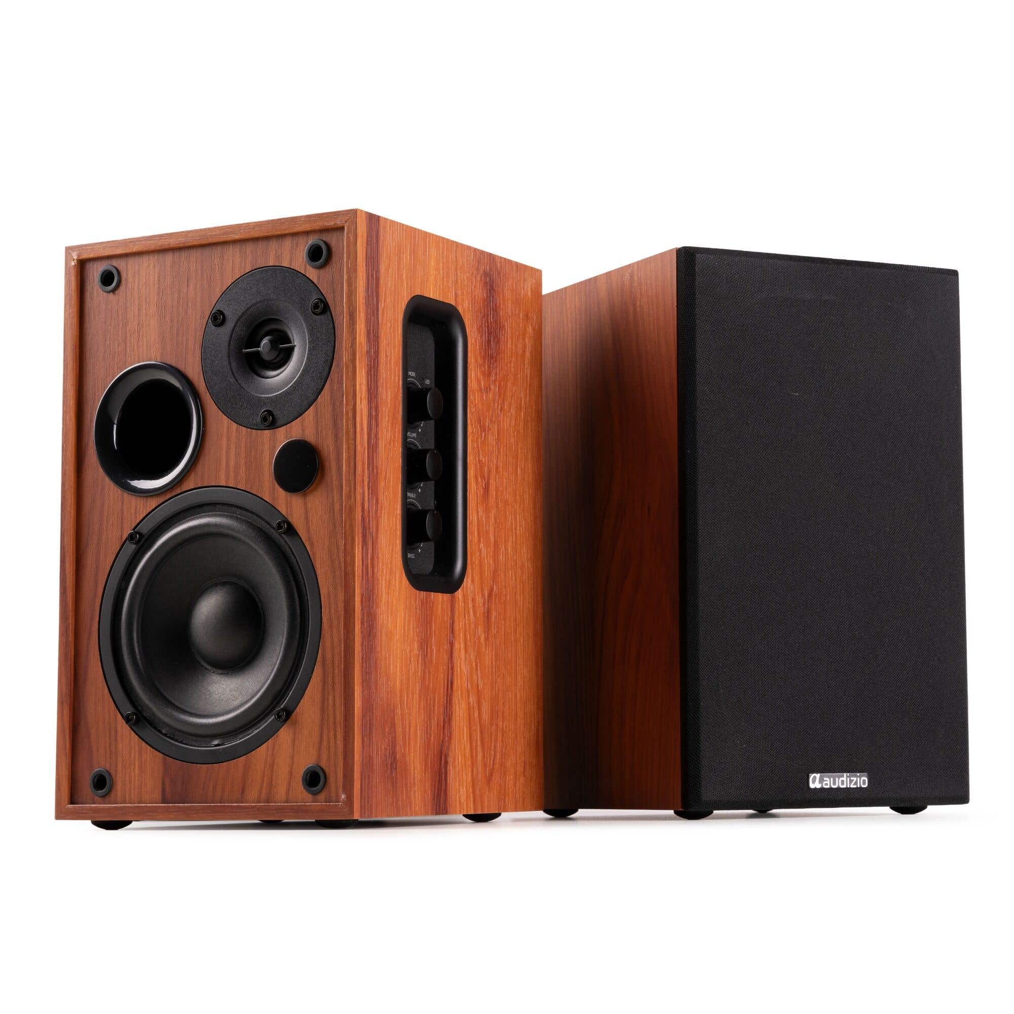 Retourdeal - Audizio KS02 Boekenplank speakers - Stereo set - HiFi speakers - Bluetooth - 80W - Houtlook 