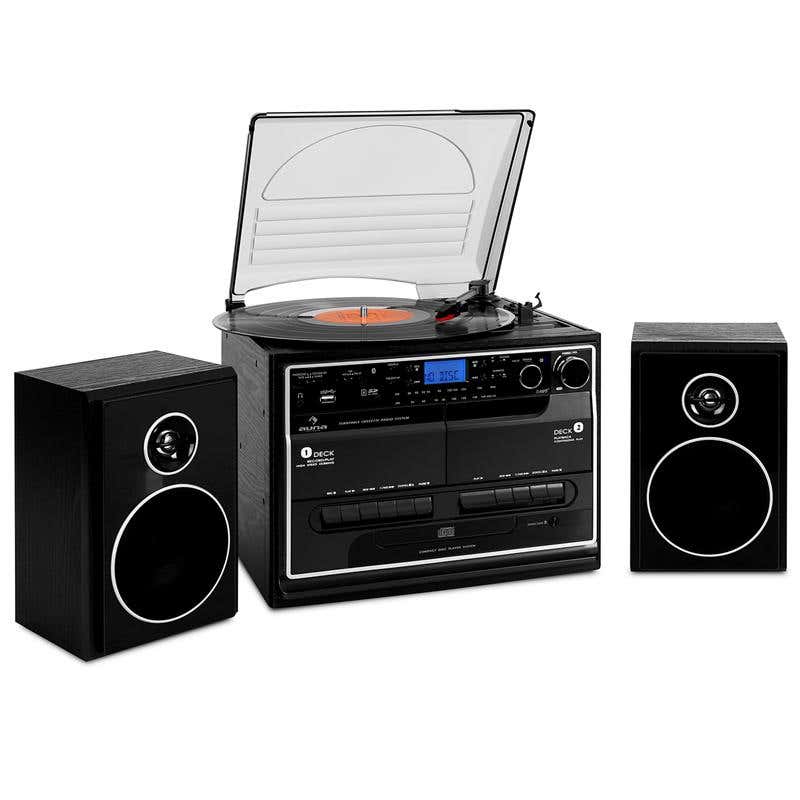 Auna 388-BT Bluetooth stereotoren met cassette, radio, cd, mp3 en platenspeler