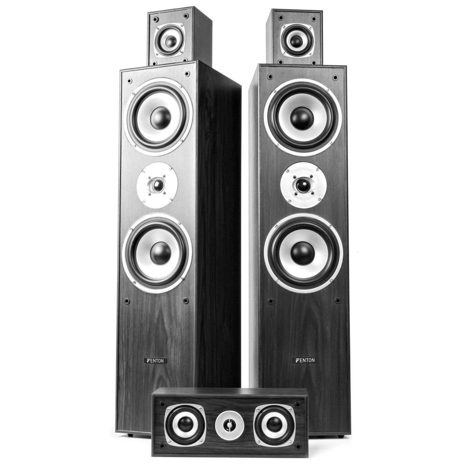 Fenton HF5B home cinema set speakerset - Complete 510W surround speakerset - Zwart