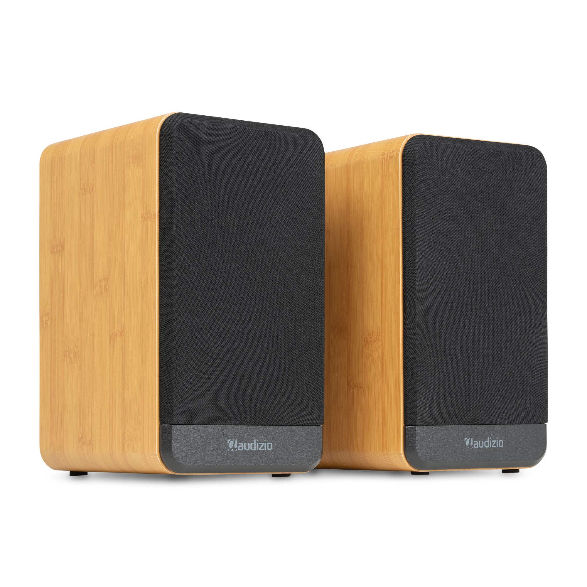 Retourdeal - Audizio BS10 Boekenplank speakers - Actieve speakerset met Bluetooth - HiFi speakers - 80W - Bamboe