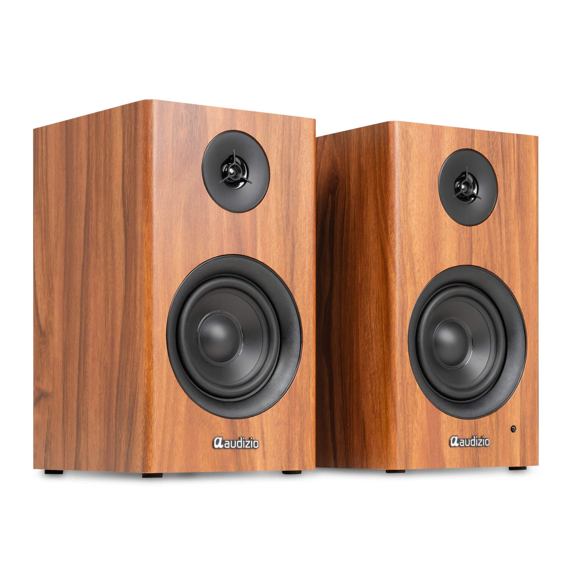 Retourdeal - Audizio BS15 Boekenplank speakers - HiFi speakers - Actieve speakerset met Bluetooth - 60W - Houtlook