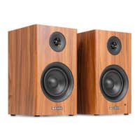 Retourdeal - Audizio BS15 Boekenplank speakers - HiFi speakers - Actieve speakerset met Bluetooth - 60W - Houtlook