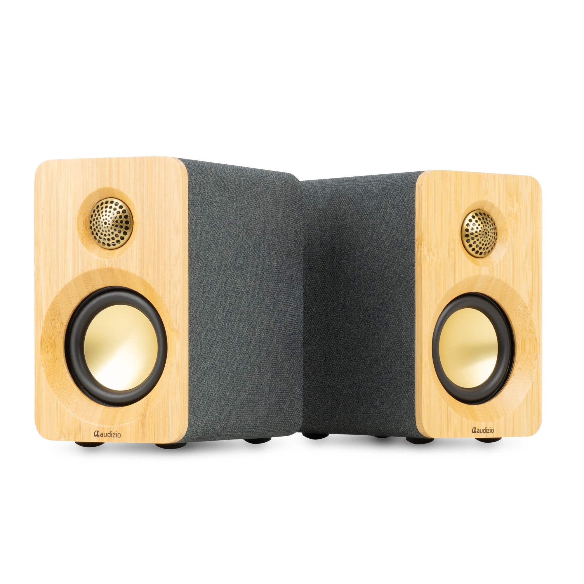 Audizio KS16 boekenplank speakers - Bluetooth speaker set - Platenspeler speakers - 100W - Bamboe