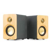 Audizio KS16 boekenplank speakers - Bluetooth speaker set - Platenspeler speakers - 100W - Bamboe