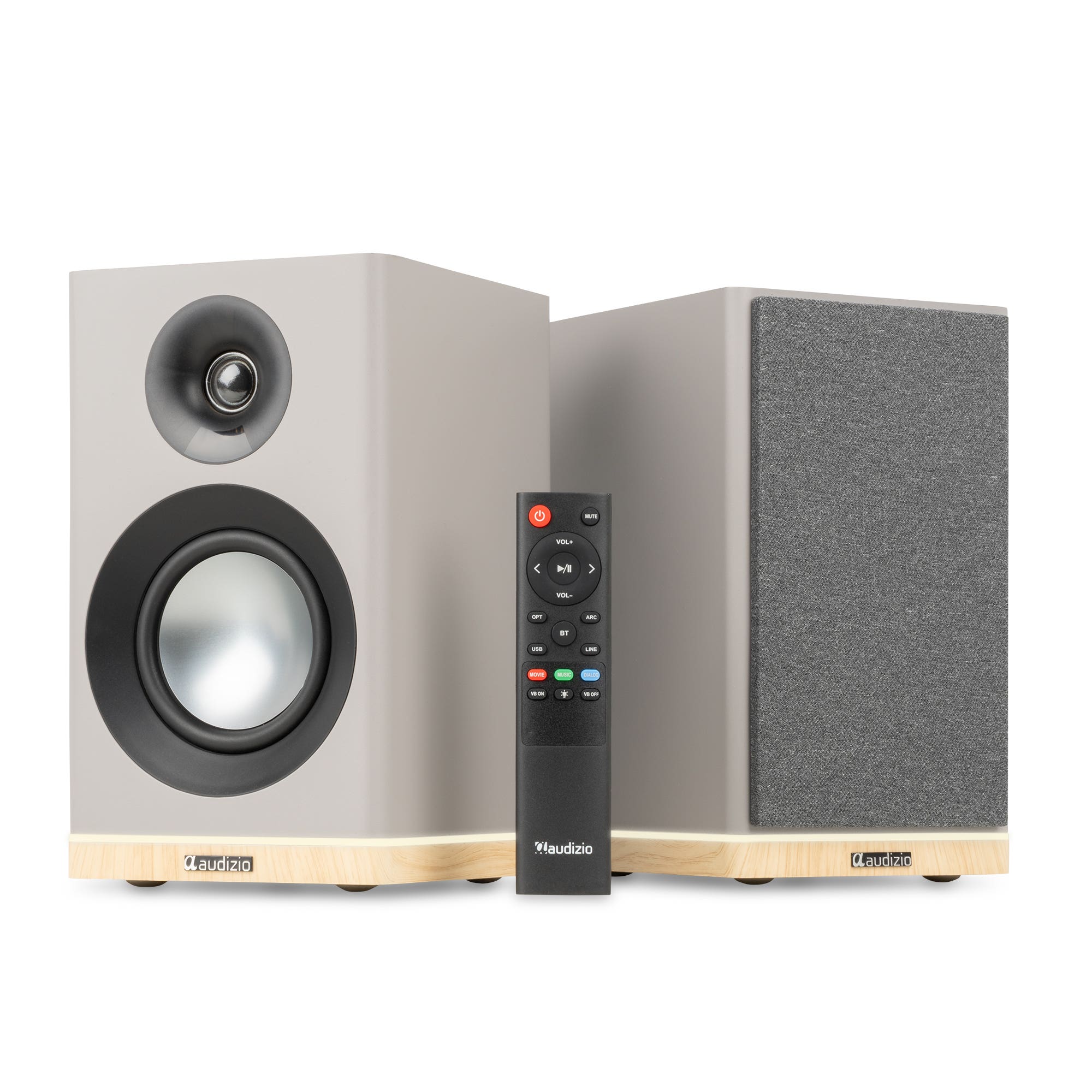 Audizio KS12 actieve HiFi luidsprekerset - HDMI en Bluetooth - Warmwit ambient light - 80W - Grijs