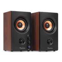 Audizio BS25 boekenplank speakers - Actieve speakerset met Bluetooth - 40W - Houtlook