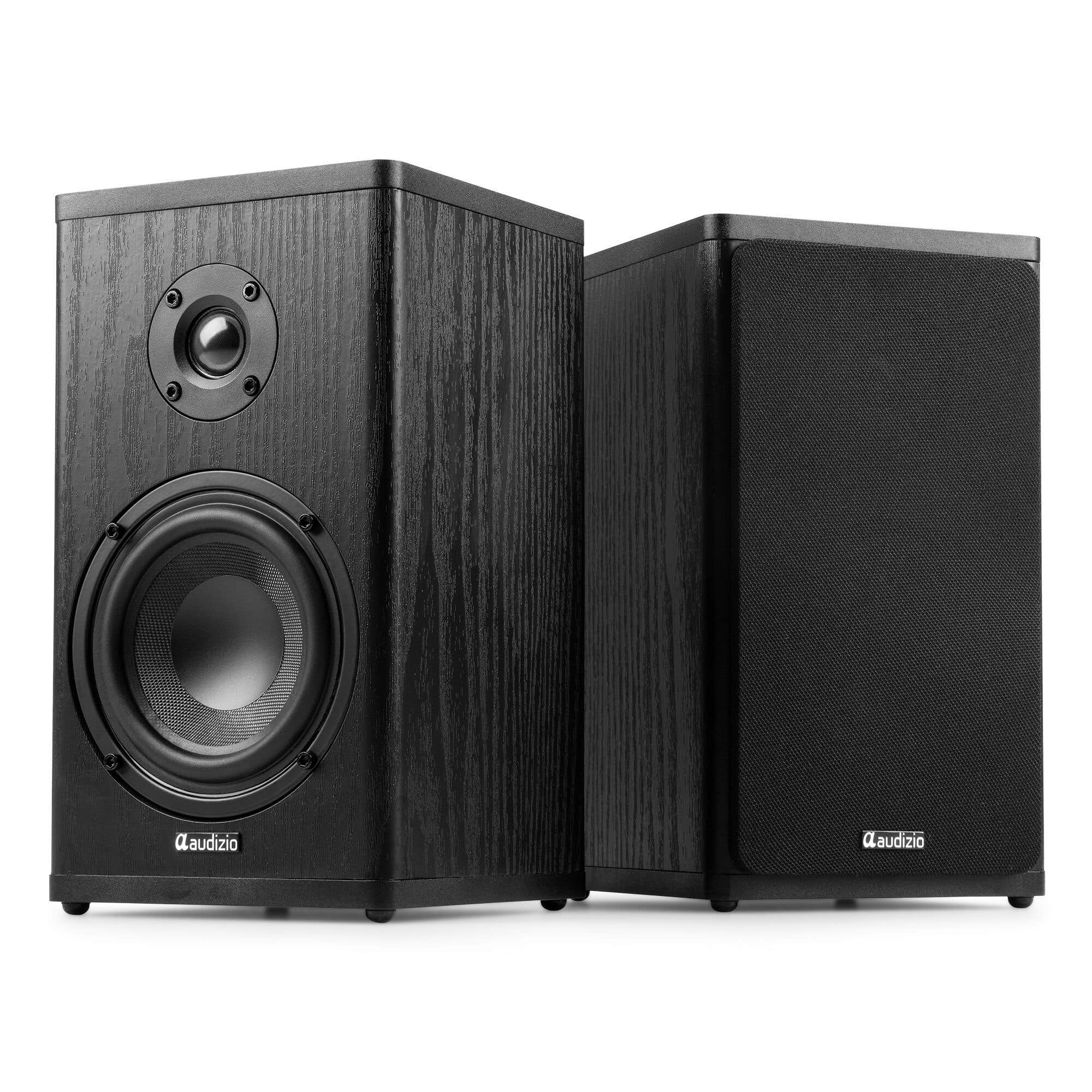 Retourdeal - Audizio BS20 boekenplank speakers - Draadloze boxen met oplaadbare accu - HiFi set - Antraciet