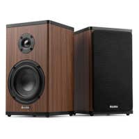 Audizio BS20 boekenplank speakers - Draadloze boxen met oplaadbare accu - HiFi set - Houtlook