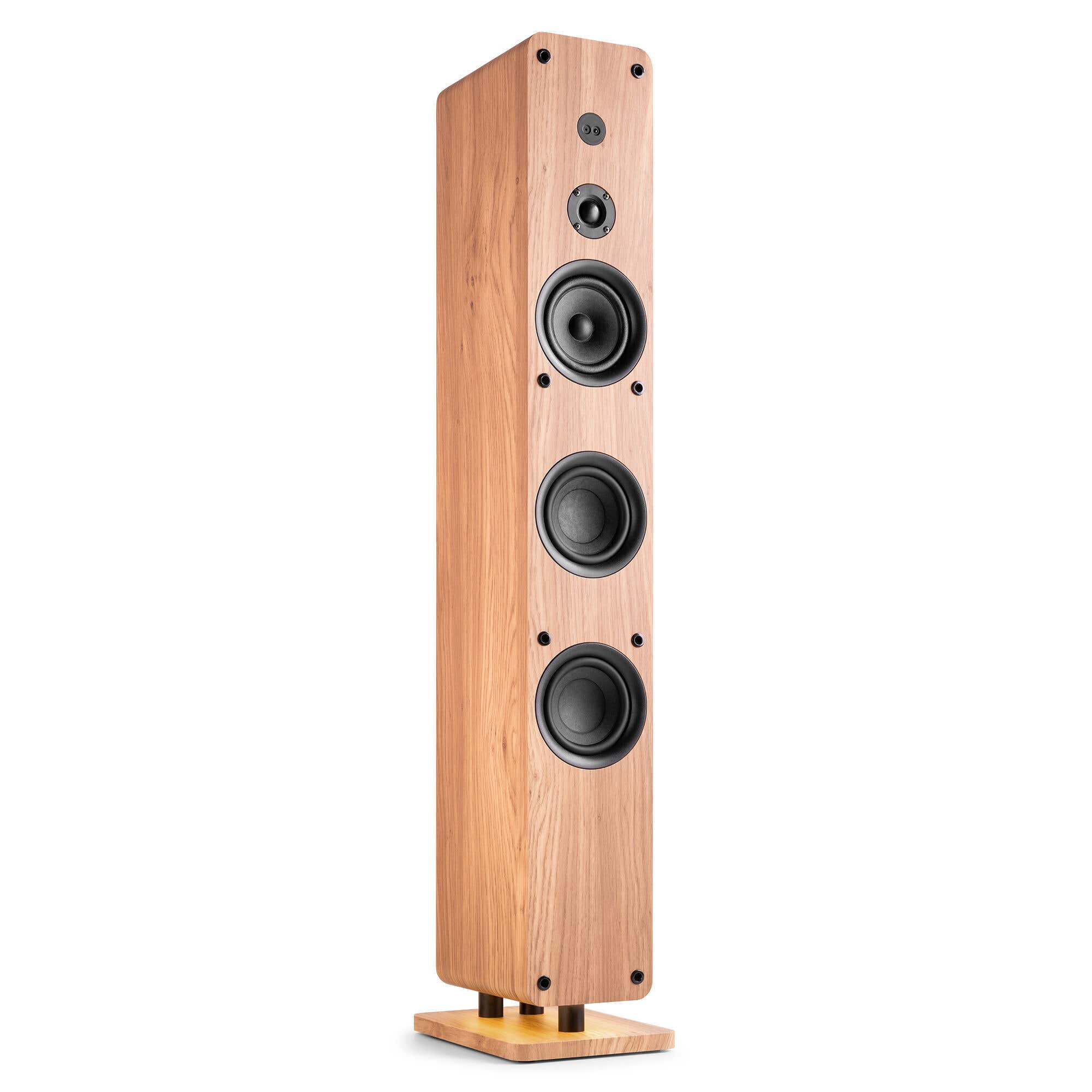 Audizio Arco HiFi speaker - Vloerstaande speaker - Tower speaker met 4 inch woofers - 160W - Houtlook