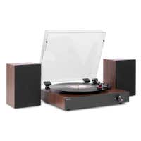 Audizio RP325W Platenspeler met speakers - Retro platenspeler met Bluetooth In/Out - Donkerbruin