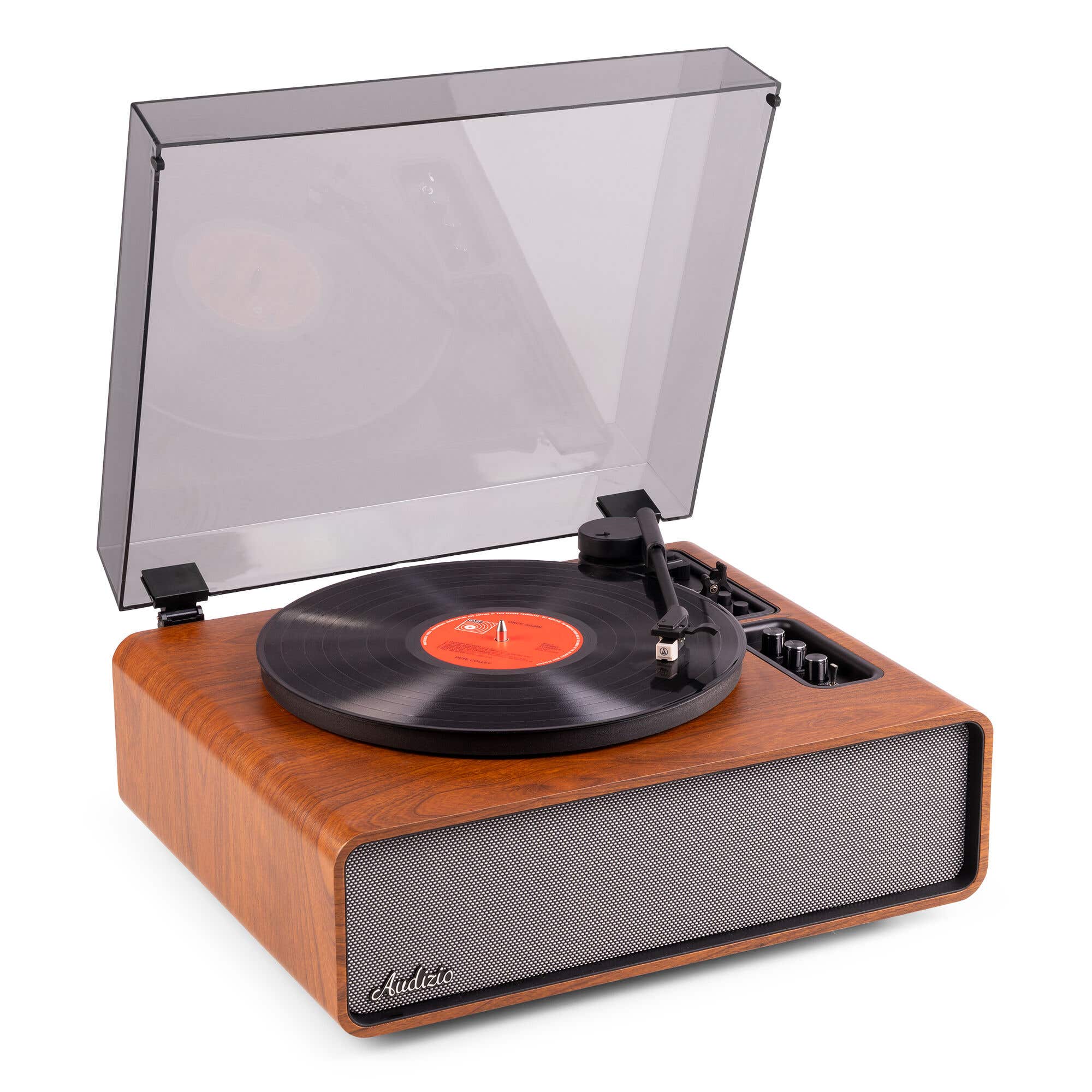 Retourdeal - Audizio Laredo premium platenspeler - HiFi platenspeler Bluetooth in/out - LP speler - Houtlook