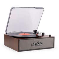 Retourdeal - Audizio Reno platenspeler retro - LP speler - Platenspeler met Bluetooth en speakers - Houtlook