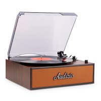 Audizio Reno platenspeler retro - LP speler - Platenspeler met Bluetooth en speakers - Koper