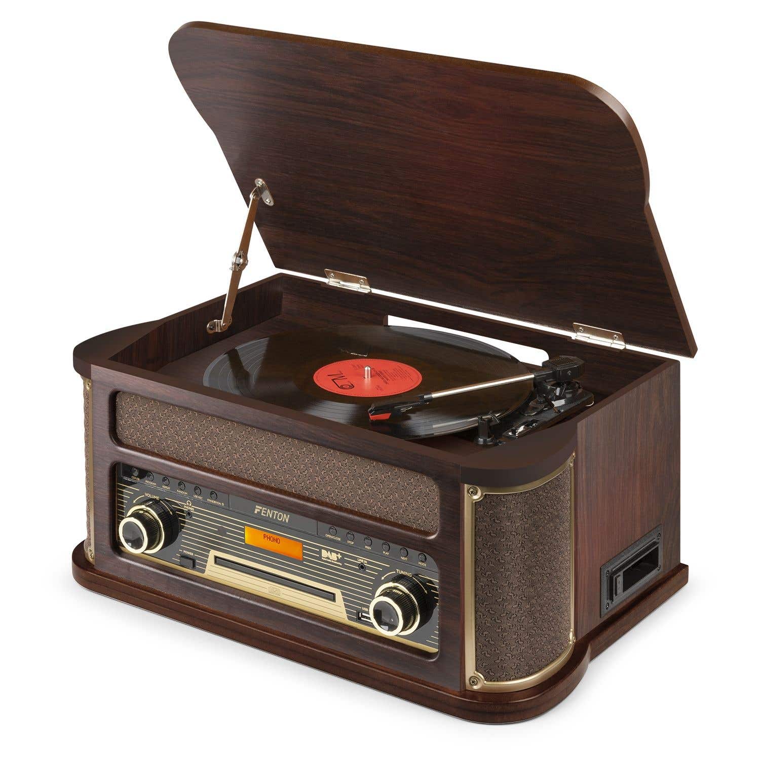 Fenton Retourdeal -  Memphis platenspeler - Bluetooth, DAB & FM, CD,