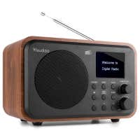 Audizio Milan draagbare DAB radio met Bluetooth, FM radio en accu - Hout
