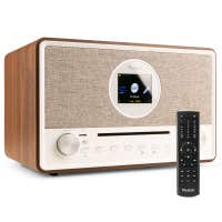 Retourdeal - Audizio Lucca stereo DAB radio met cd speler, internetradio, Bluetooth en mp3 speler - Bruin