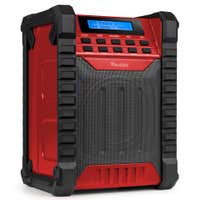 Retourdeal - Audizio Jobsite bouwradio op accu - Werkradio met Bluetooth - DAB+ en FM - IP54 - 100W - Rood