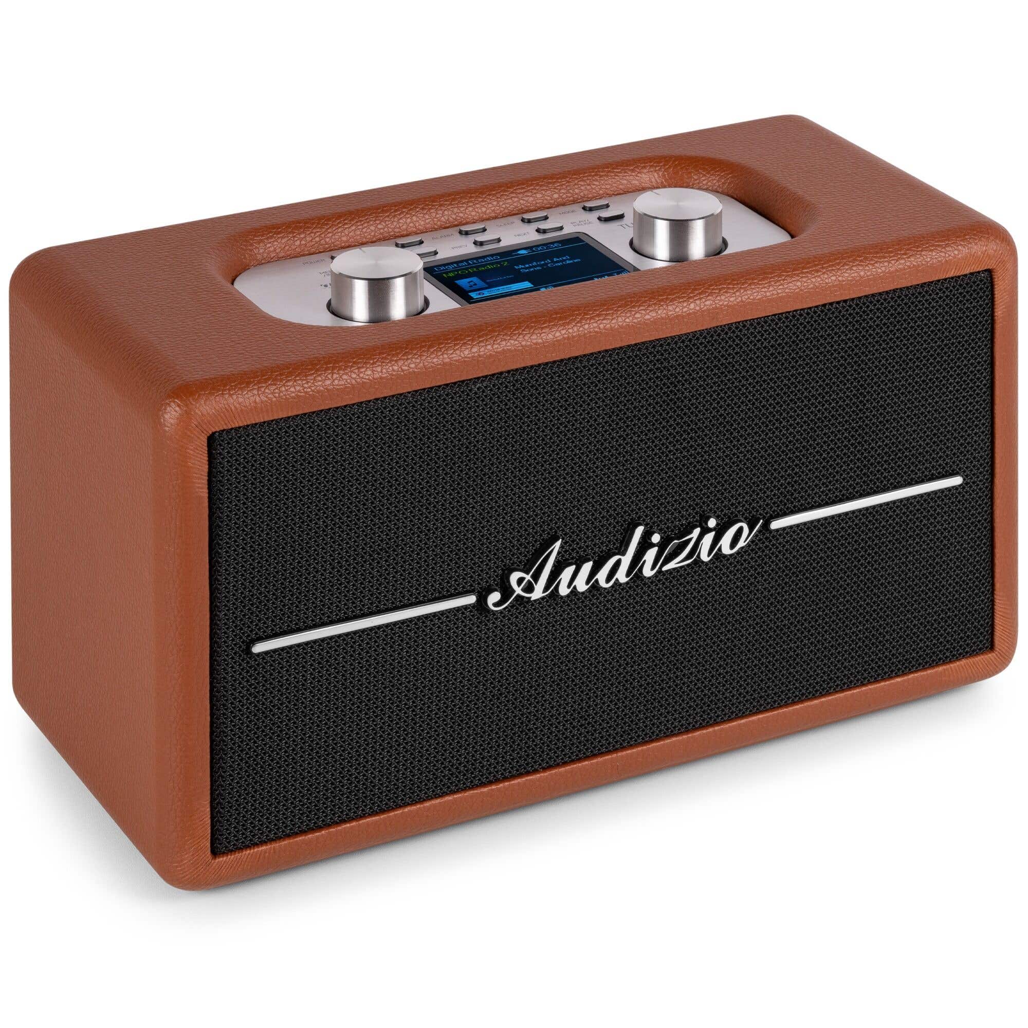 Audizio Tune60 Retro speaker - Bluetooth speaker - Draadloze speaker met afstandsbediening - Bruin