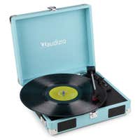 Audizio RP111BL platenspeler met boxen - Platenspeler retro - LP speler met 3 snelheden - Blauw
