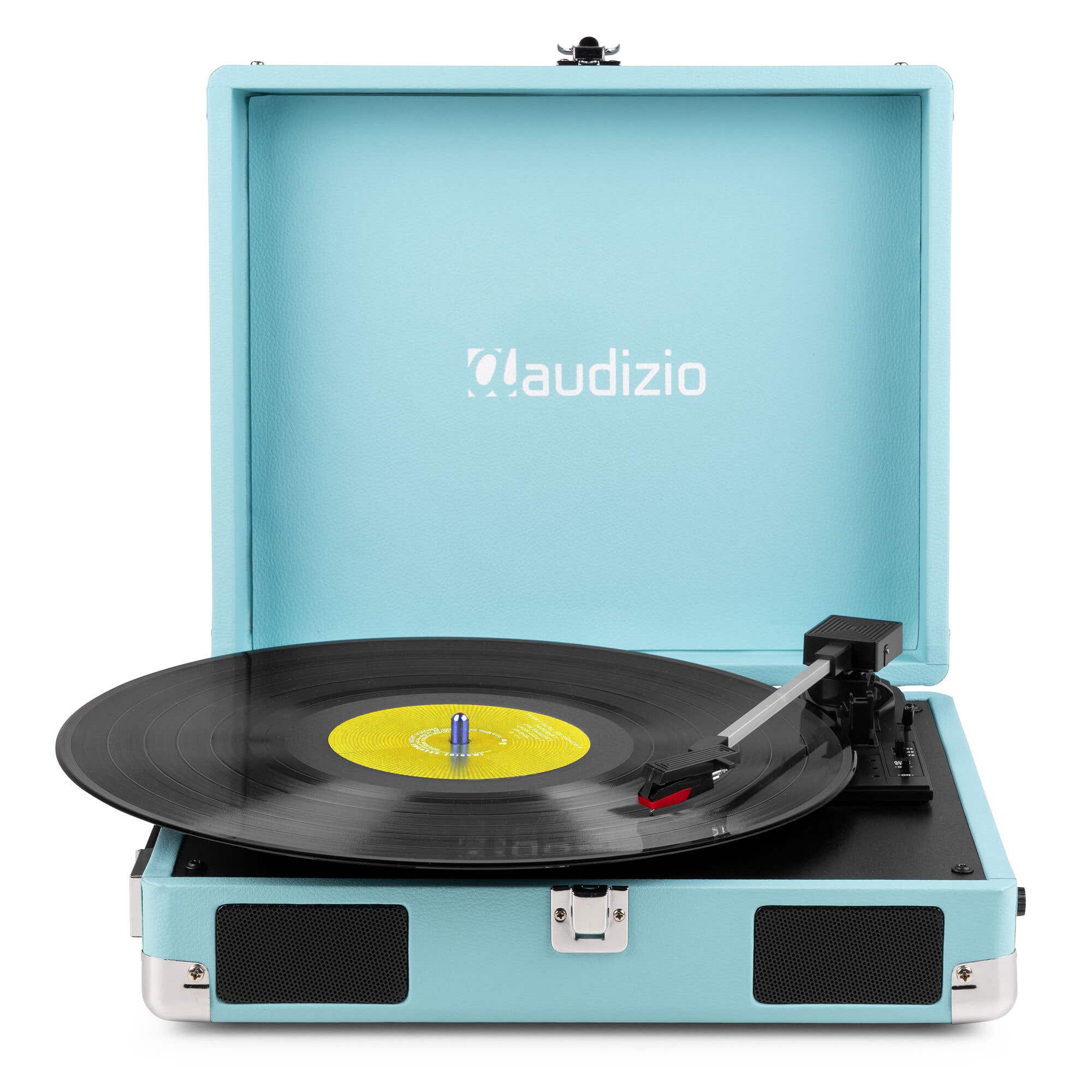 Audizio RP111BL platenspeler met boxen - Platenspeler retro - LP speler met 3 snelheden - Blauw