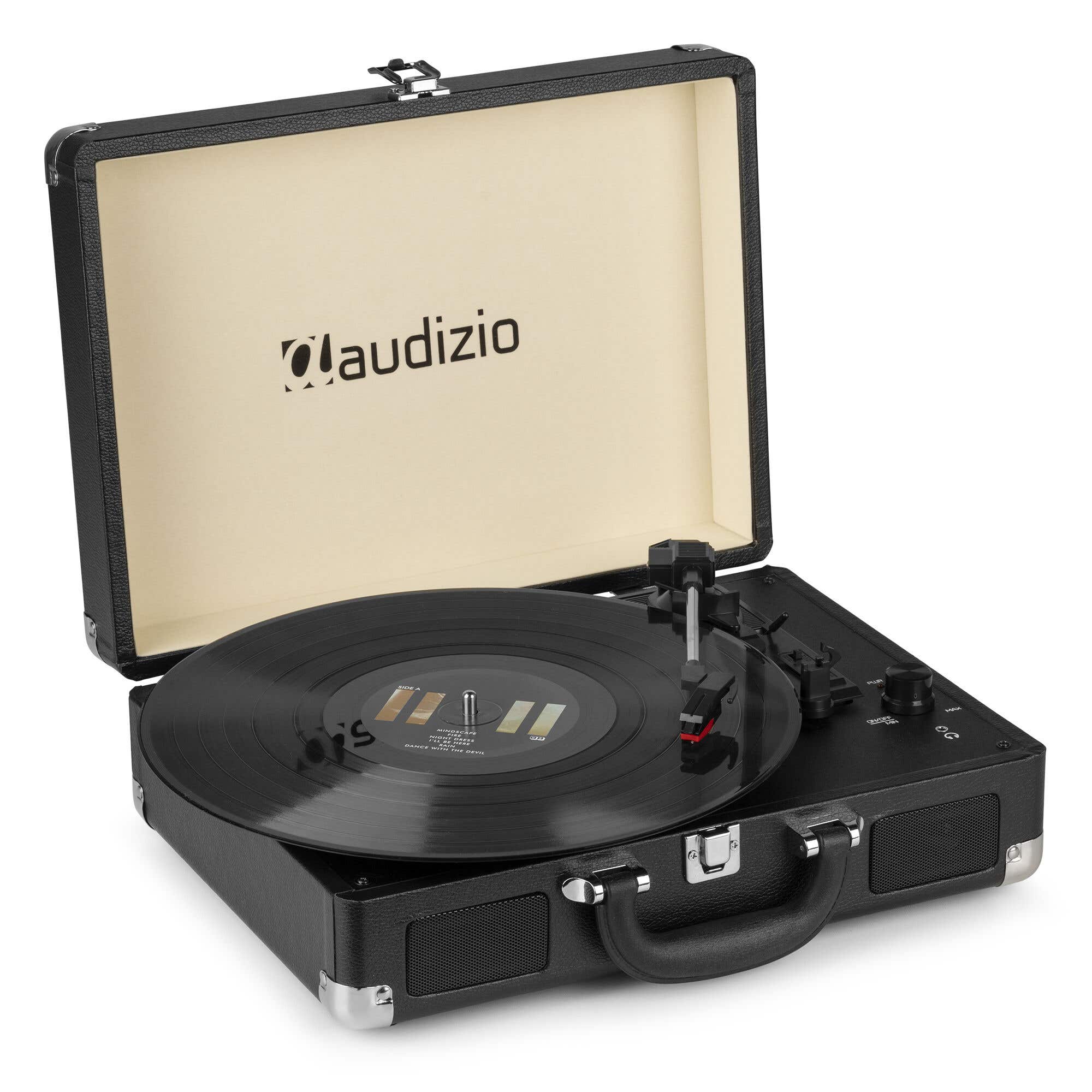 Audizio RP114BK - Retro platenspeler in zwarte koffer - platenspeler