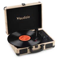 Retourdeal - Audizio RP116LW retro platenspeler met Bluetooth in/out - Platenspeler in koffer - Lichtbruin