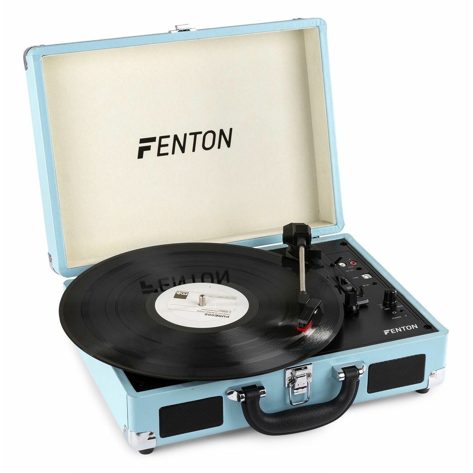 Fenton RP115 retro platenspeler met Bluetooth en USB - blauw