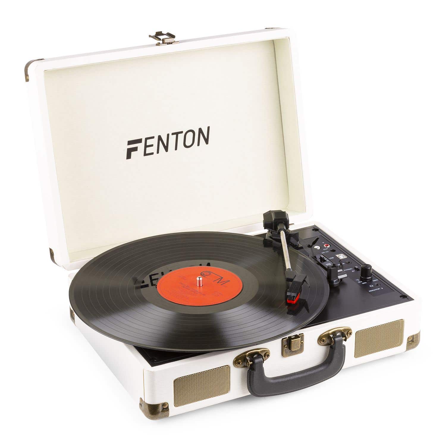 Fenton RP115G retro platenspeler met Bluetooth en USB - Crème