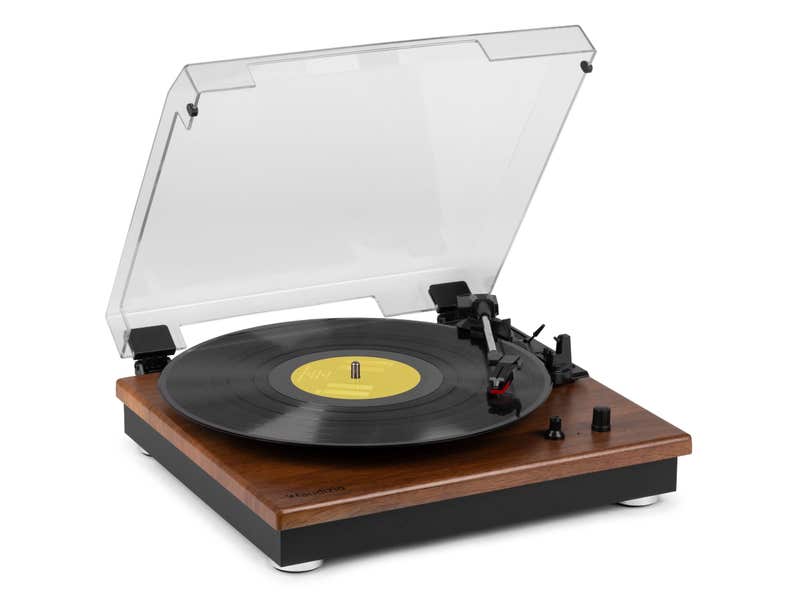 Audizio RP112L platenspeler met Bluetooth IN/OUT en ingebouwde speakers - Lightwood