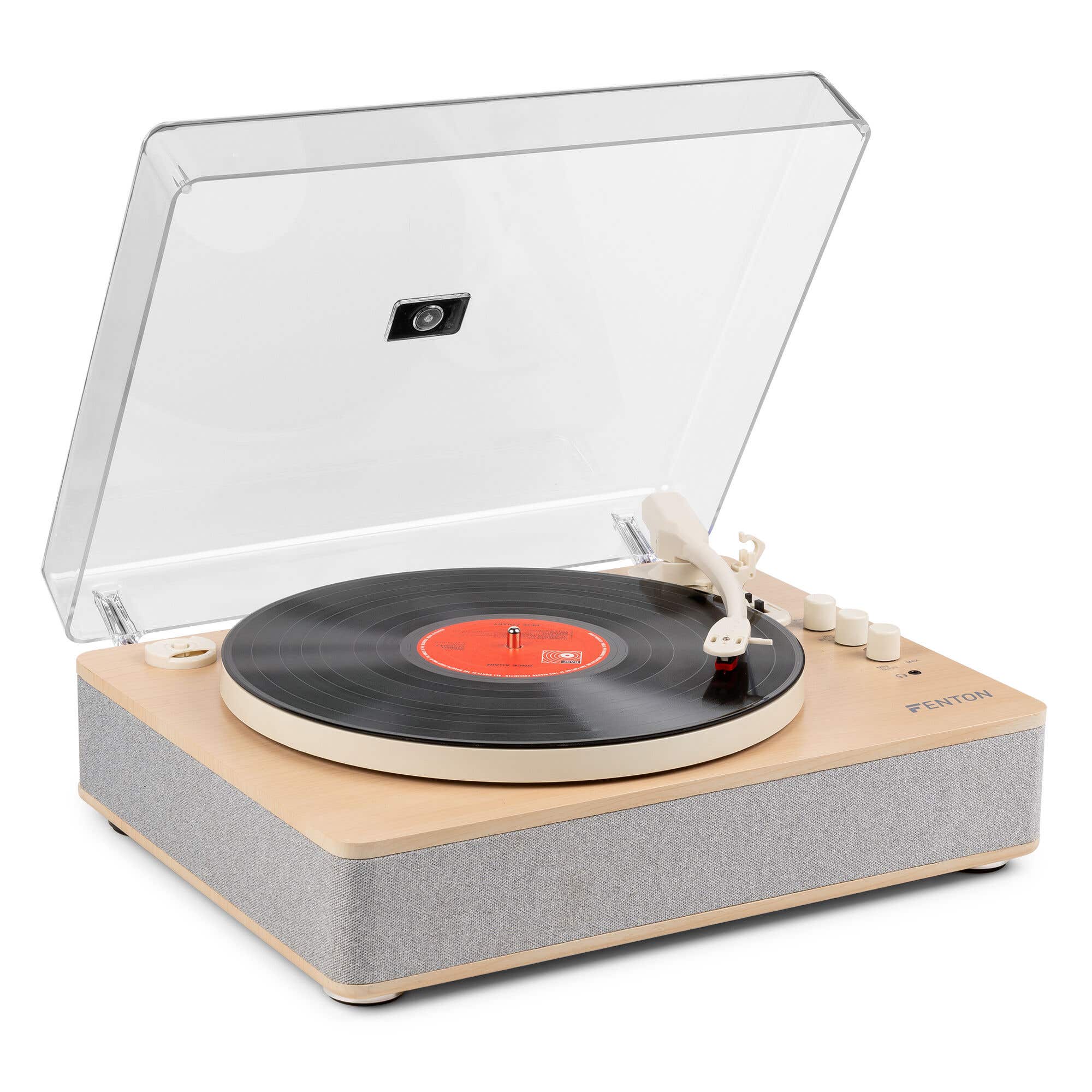 Retourdeal - Fenton RP162S hifi retro platenspeler met Bluetooth in/out en speakers - Beige