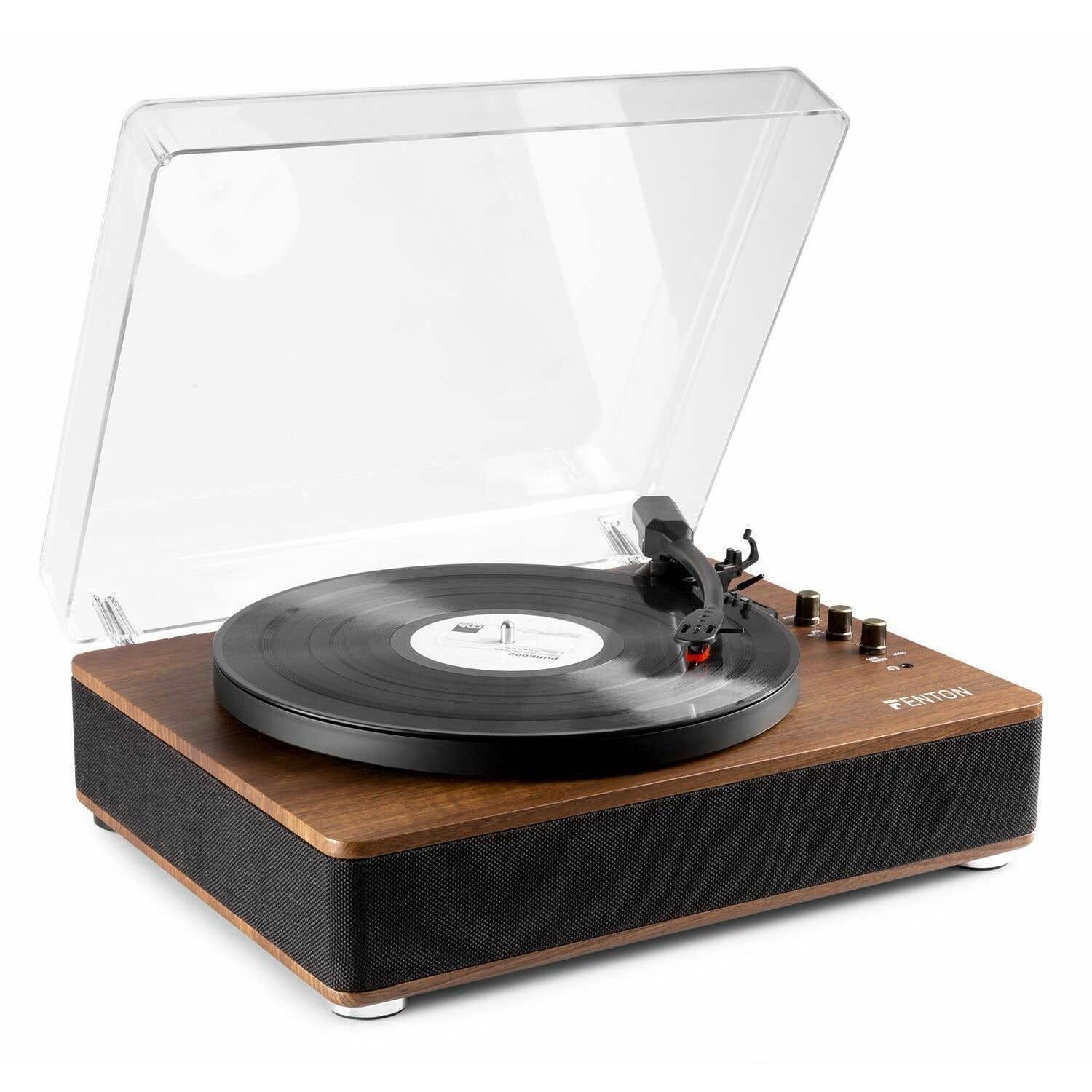 Retourdeal - Fenton RP162 hifi retro platenspeler met Bluetooth, speakers en mp3 recording