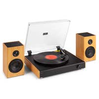 Audizio RP337BB Vintage platenspeler met draadloze speakers - Retro platenspeler Bluetooth - Bamboe