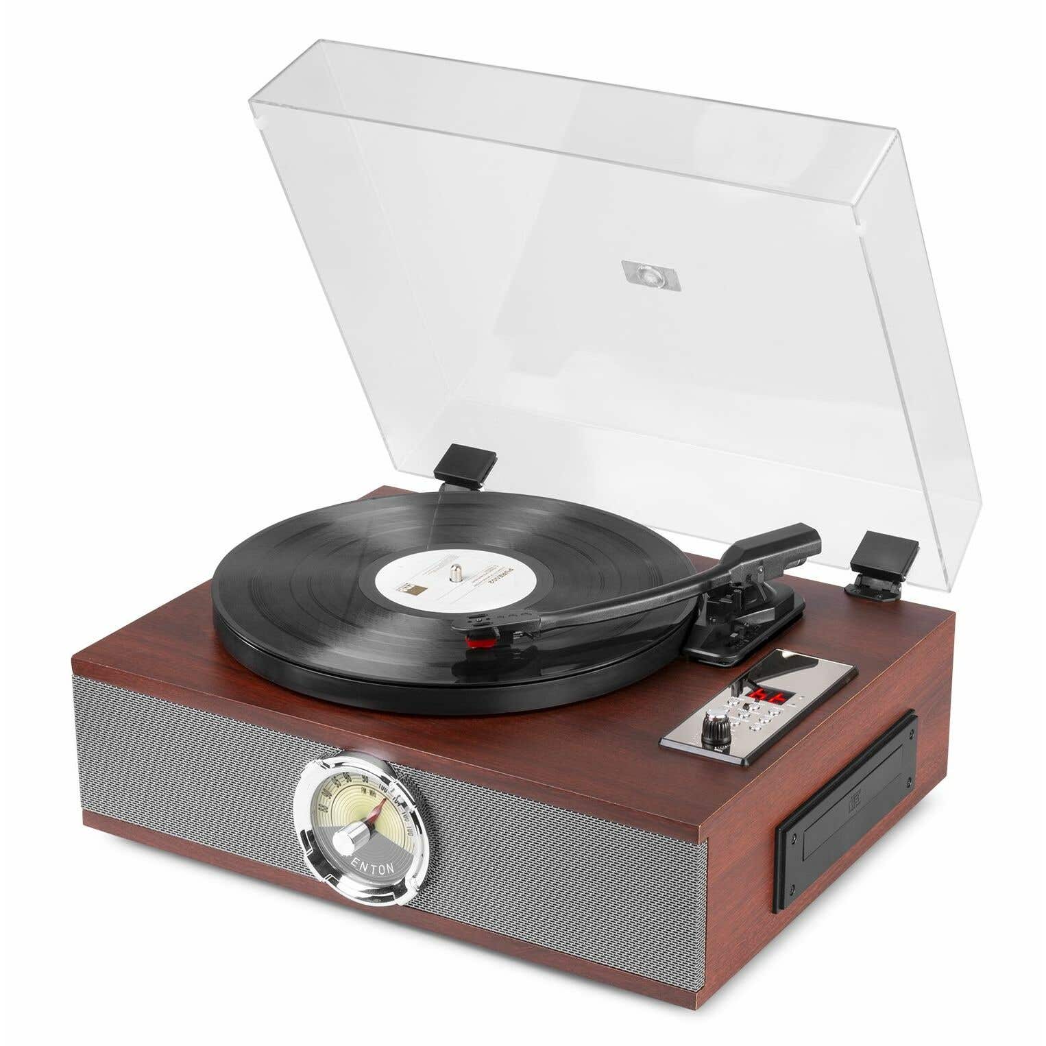 Fenton Retourdeal -  RP180 retro platenspeler met Bluetooth, CD speler