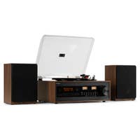Audizio Boston platenspeler met boxen - Platenspeler met Bluetooth, CD speler en DAB+ radio - Hout