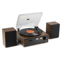 Audizio Boston platenspeler met boxen - Platenspeler met Bluetooth, CD speler en DAB+ radio - Hout