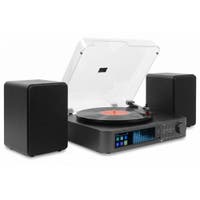 Audizio Norfolk platenspeler - Alles-in-een platenspeler met boxen, Bluetooth en DAB radio - 80W