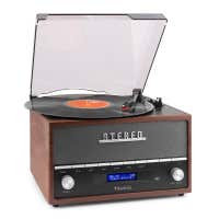 Audizio Frisco - Retro platenspeler met ingebouwde DAB+ radio - USB - bruin