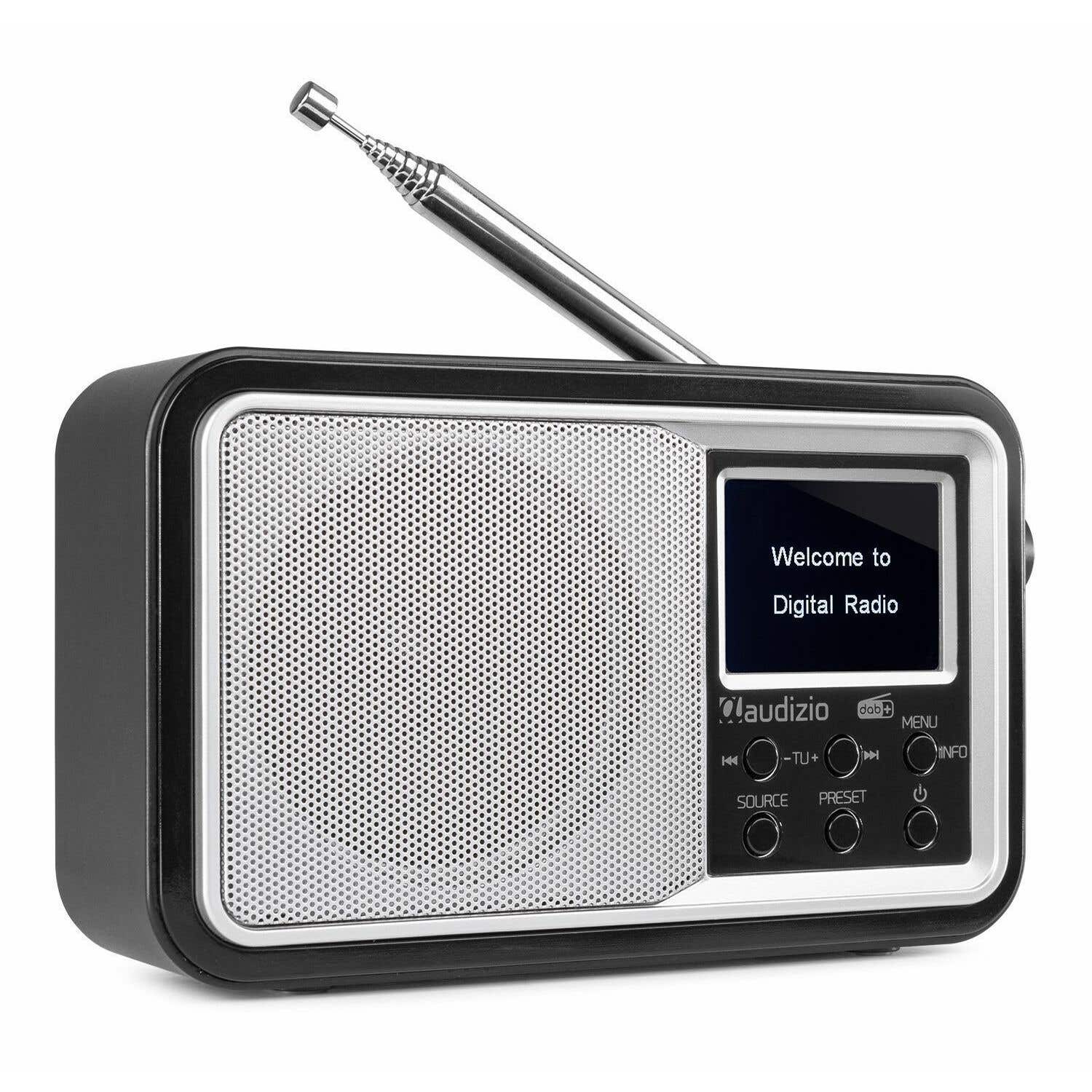 Audizio Parma draagbare DAB radio met Bluetooth en FM radio - Zilver