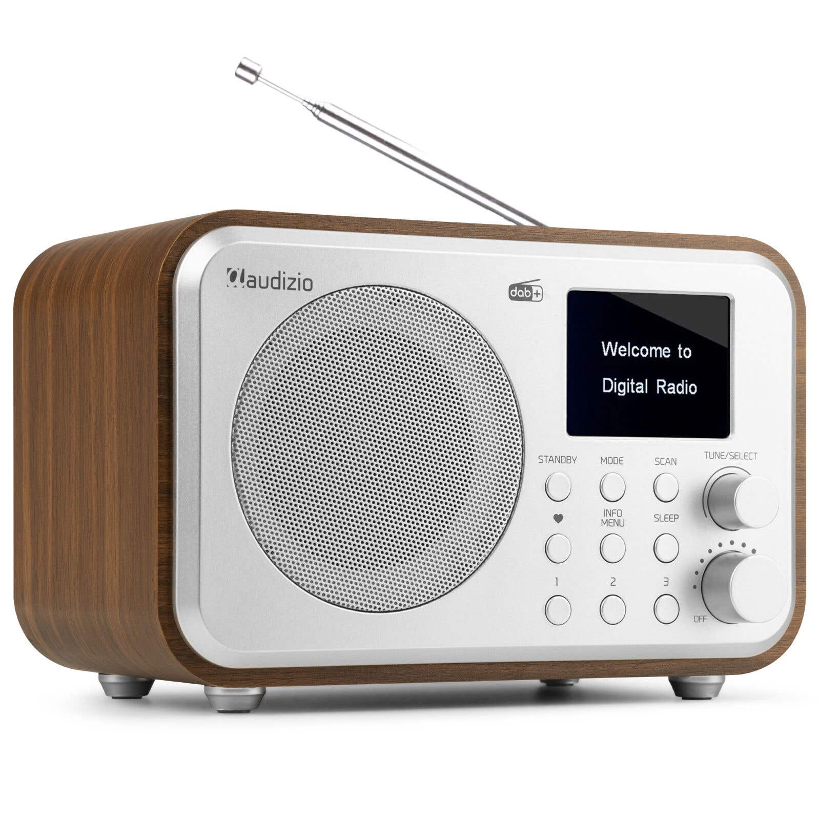 Audizio Milan draagbare DAB radio met Bluetooth, FM radio en accu - Silver
