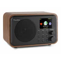 Audizio Venice wifi internet radio, Bluetooth speaker en wekkerradio op accu - Hout
