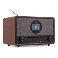 Audizio Lucca stereo DAB radio met cd speler, internetradio, Bluetooth en mp3 speler - Donkerbruin