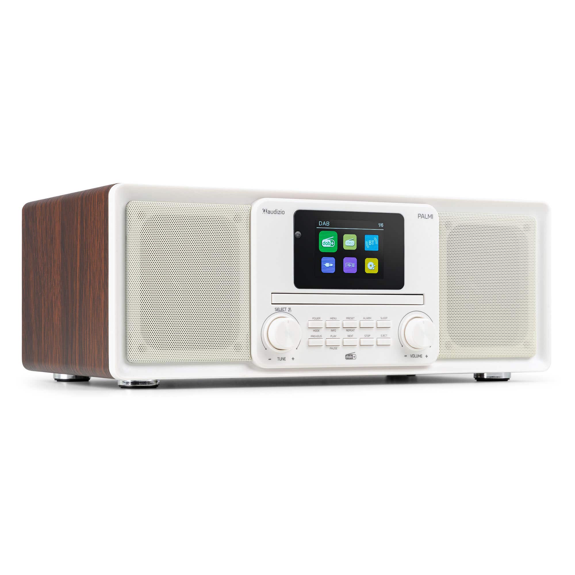Retourdeal - Audizio Palmi DAB radio - Radio met CD speler - Bluetooth - DAB+ en FM - Wit