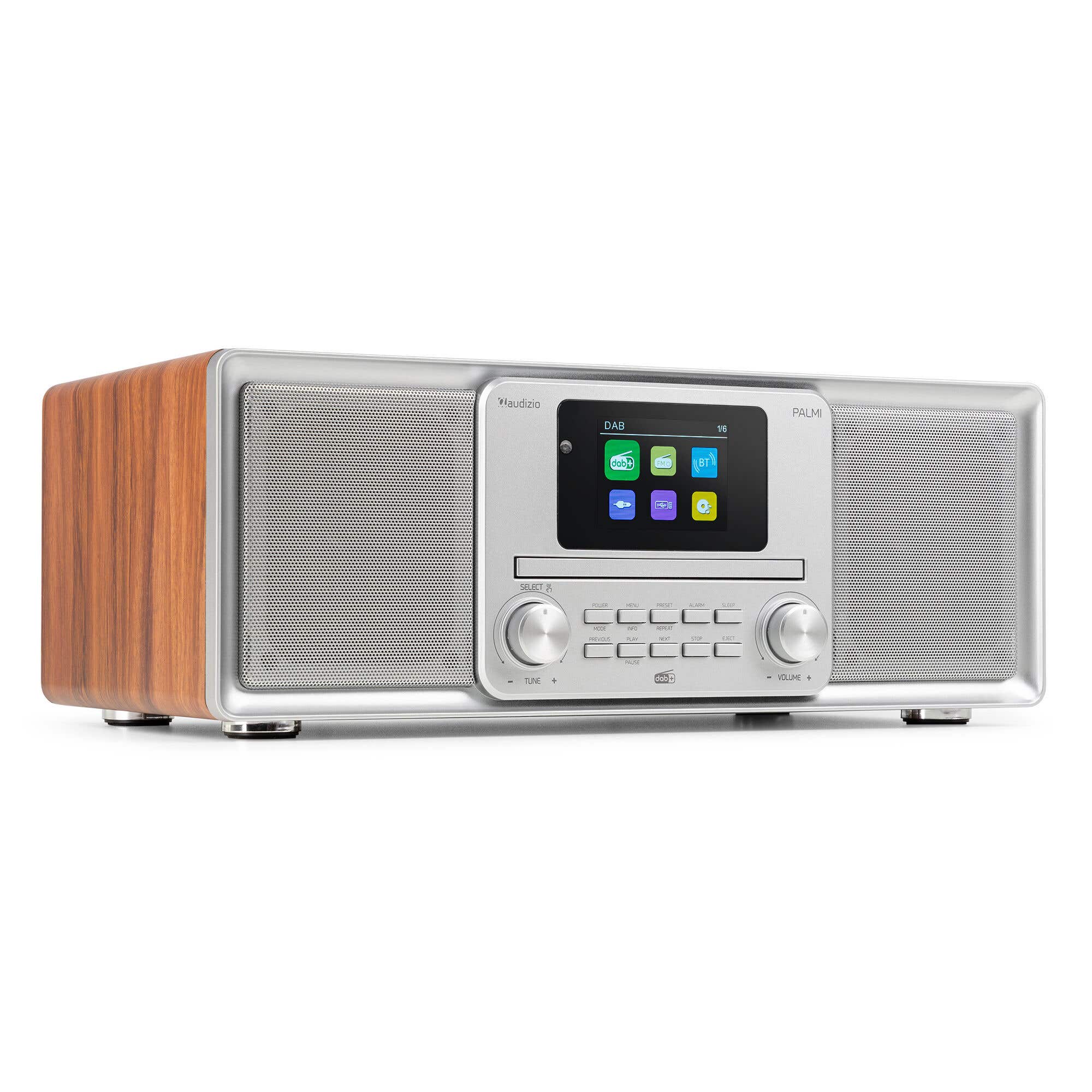 Retourdeal - Audizio Palmi DAB radio - Radio met CD speler - Bluetooth - DAB+ en FM - Zilver