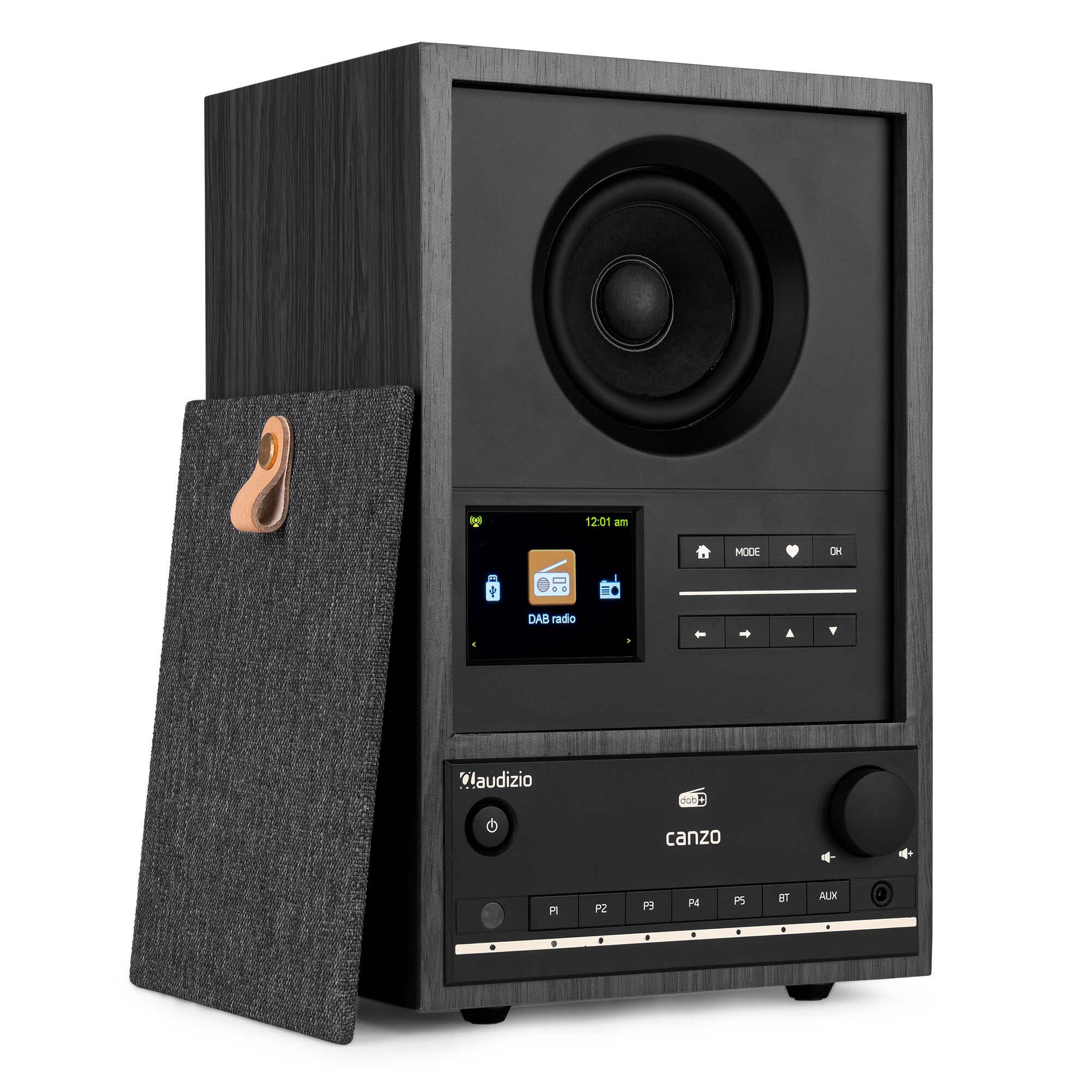 Audizio Canzo Internetradio - WiFi radio boekenplank model - Met DAB+, FM en Bluetooth - Grijs
