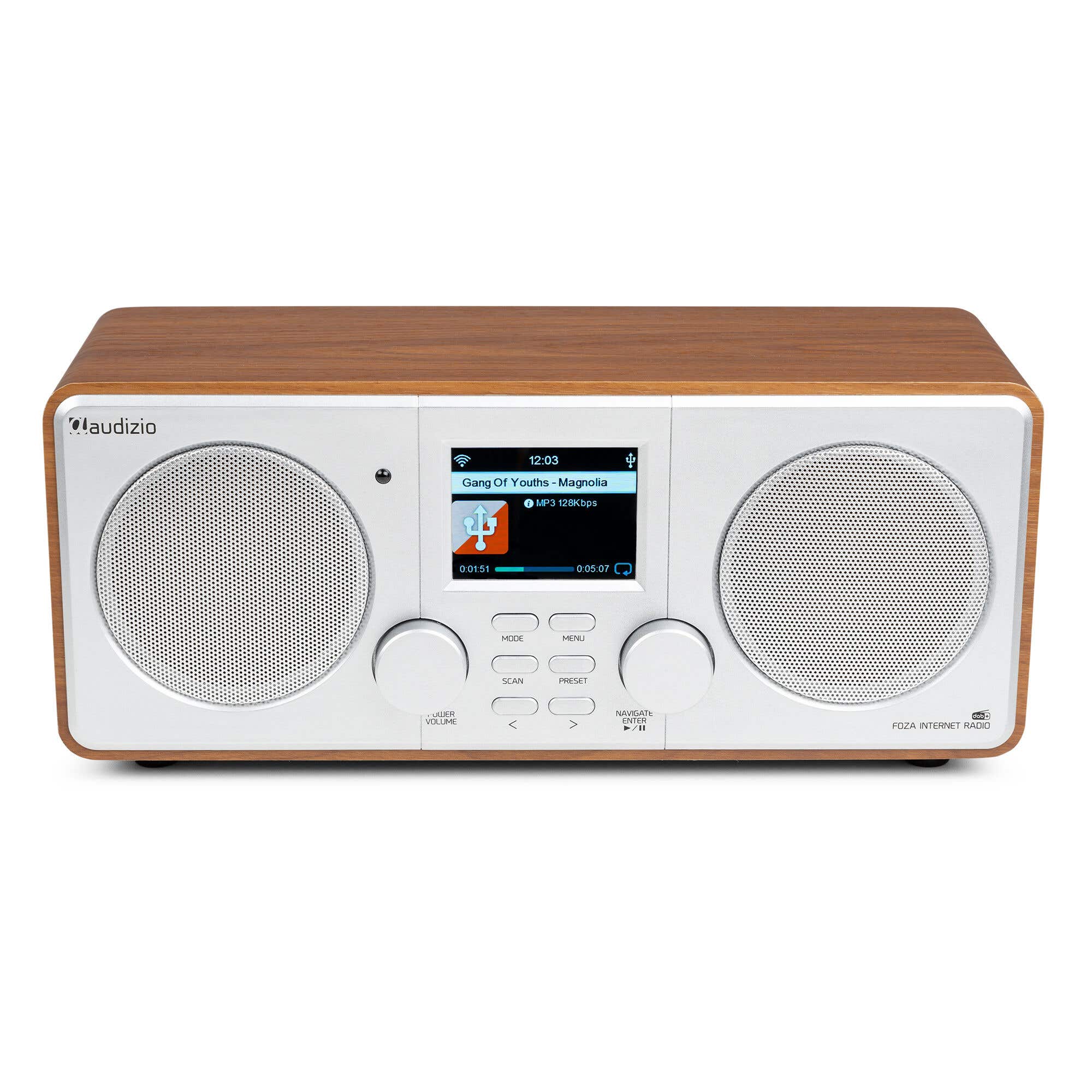 Audizio Foza internetradio - DAB radio met Bluetooth - Digitale radio met stereo speakers - Zilver